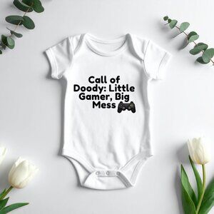 Funny Call of Doody Baby Onesie - Little Gamer Big Mess Gamer Bodysuit